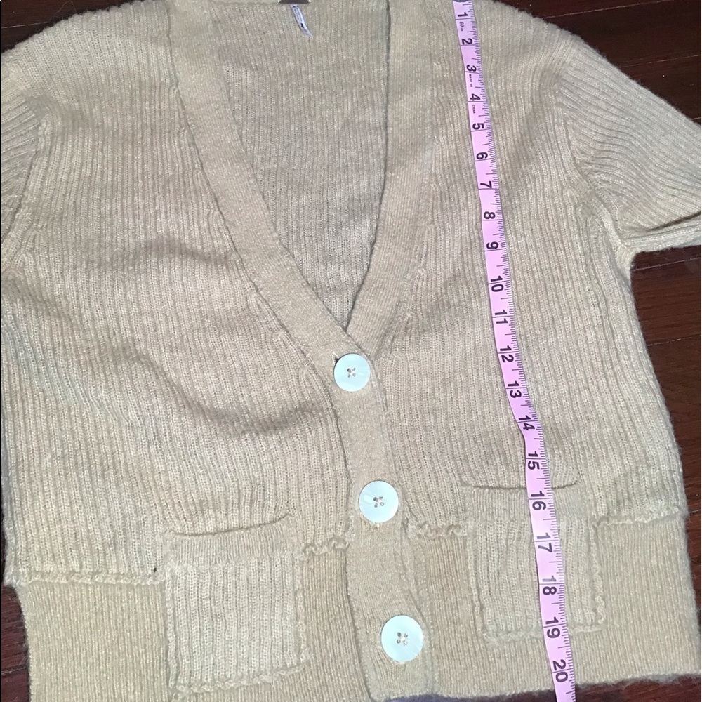 Free people mimosa ribbed crop button up sweater cardigan - Picture 7 of 7